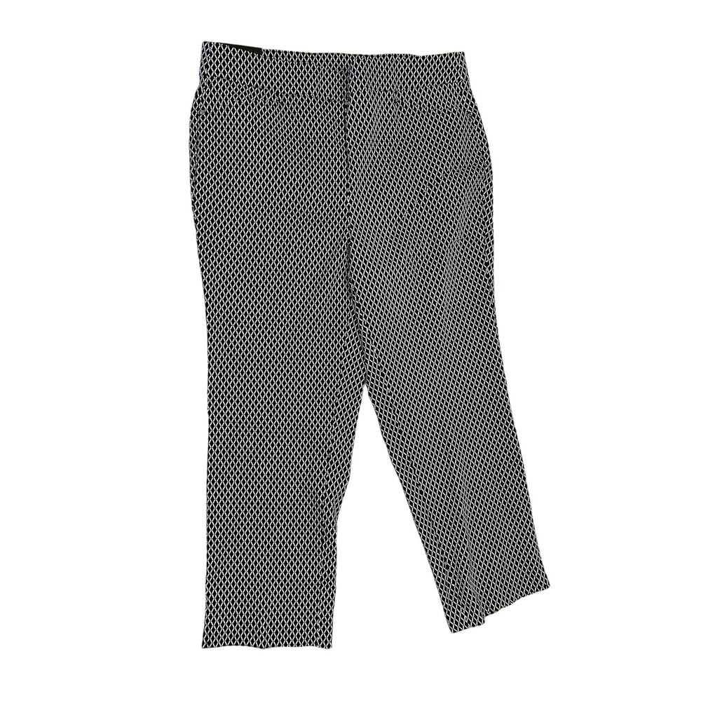 Rafaella Ladies Stretch Fabric Pull-On Capri Pants Black/White Size 6